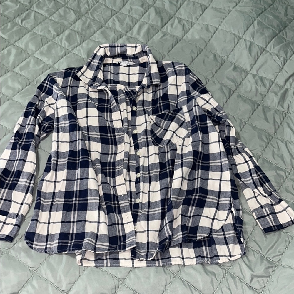 Old Navy Blue and White Button Down Shirt